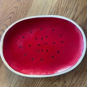 Vintage Painted Wood Watermelon Tray